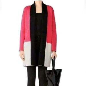 $695 Dreyden Pink Women's Size XS Colorblock Shawl Collar Cardigan Sweater